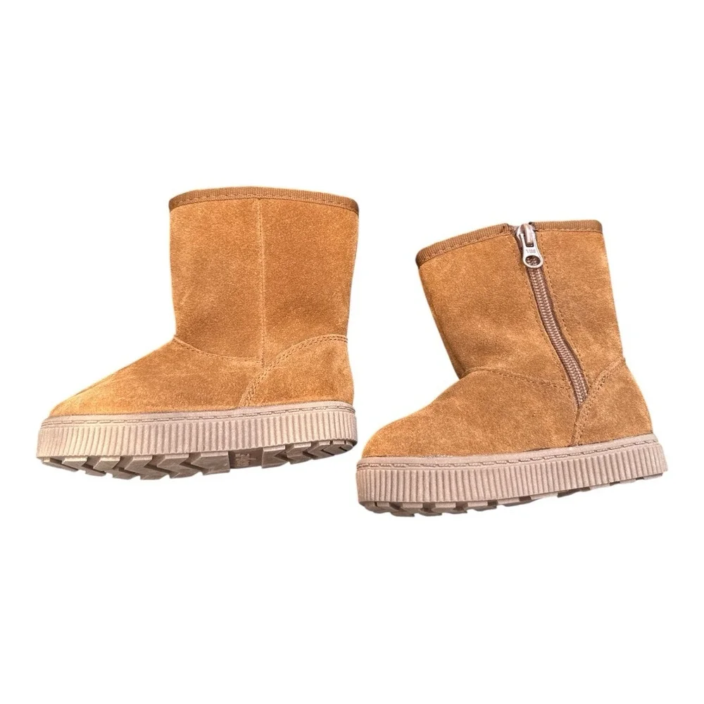 Cat & Jack Toddler Girls' Emily Suede Shearling Style Boots Winter Lined Size 6